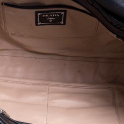 Pre Owned Prada Black Nappa Gaufre Leather Clutch