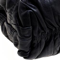 Pre Owned Prada Black Nappa Gaufre Leather Clutch