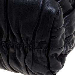 Pre Owned Prada Black Nappa Gaufre Leather Clutch