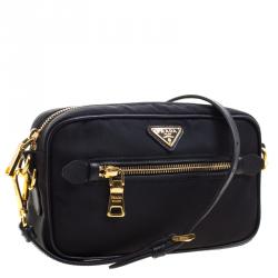 Pre Owned Prada Black Nylon Camera Bag