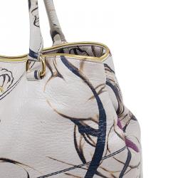 Pre Owned Prada Cream Leather Cervo Lux Fairy Tote