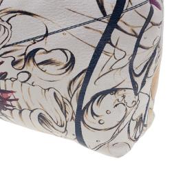 Pre Owned Prada Cream Leather Cervo Lux Fairy Tote