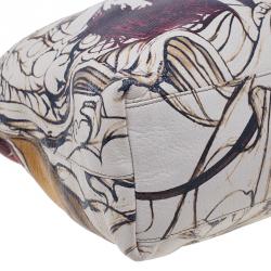 Pre Owned Prada Cream Leather Cervo Lux Fairy Tote