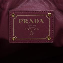 Pre Owned Prada Cream Leather Cervo Lux Fairy Tote