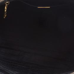 Pre Owned Prada Black Saffiano Lux Leather Double Zip Tote
