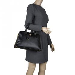 Pre Owned Prada Black Saffiano Metal Leather Promenade Tote