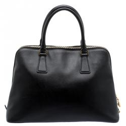 Pre Owned Prada Black Saffiano Metal Leather Promenade Tote