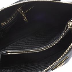 Pre Owned Prada Black Saffiano Metal Leather Promenade Tote