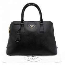 Pre Owned Prada Black Saffiano Metal Leather Promenade Tote