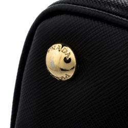 Pre Owned Prada Black Saffiano Metal Leather Promenade Tote