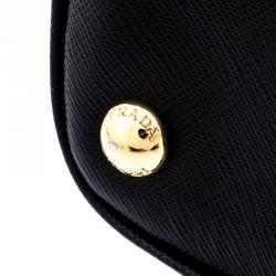 Pre Owned Prada Black Saffiano Metal Leather Promenade Tote