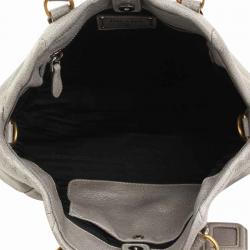 مملوكة مسبقًا Prada Silver Cervo Lux Leather Tote 