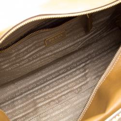 Pre Owned Prada Brown Saffiano O Leather Bowler Bag