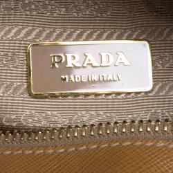Pre Owned Prada Brown Saffiano O Leather Bowler Bag