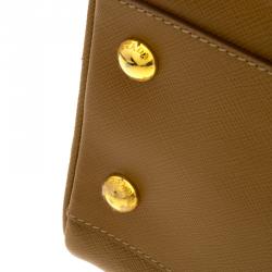 Pre Owned Prada Brown Saffiano O Leather Bowler Bag