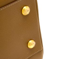 Pre Owned Prada Brown Saffiano O Leather Bowler Bag