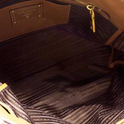 Pre Owned Prada Brown Vitello Diano Leather Shopper Tote