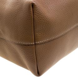 Pre Owned Prada Brown Vitello Diano Leather Shopper Tote