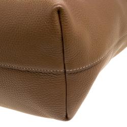 Pre Owned Prada Brown Vitello Diano Leather Shopper Tote