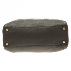 Pre Owned Prada Dark Grey Vitello Diano Leather Shopper Tote