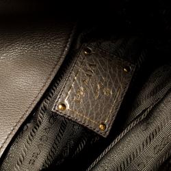 Pre Owned Prada Dark Grey Vitello Diano Leather Shopper Tote
