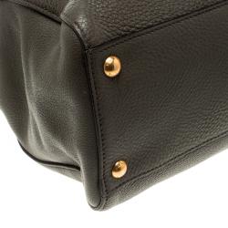 Pre Owned Prada Dark Grey Vitello Diano Leather Shopper Tote