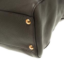 Pre Owned Prada Dark Grey Vitello Diano Leather Shopper Tote