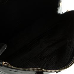 Pre Owned Prada Black Saffiano Lux Leather Executive Double Zip Tote