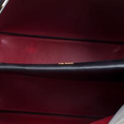 Pre Owned Prada Black Saffiano Cuir Leather Large Double Handle Tote