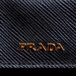 Pre Owned Prada Black Saffiano Cuir Leather Large Double Handle Tote