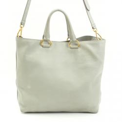 Pre Owned Prada Off White Vitello Daino Leather Tote