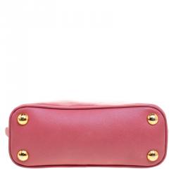 Pre Owned Prada Pink Saffiano Lux Leather Mini Promenade Crossbody Bag