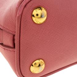 Pre Owned Prada Pink Saffiano Lux Leather Mini Promenade Crossbody Bag