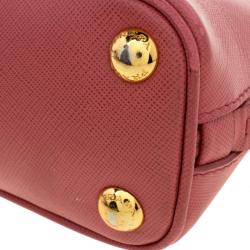 Pre Owned Prada Pink Saffiano Lux Leather Mini Promenade Crossbody Bag