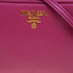 Pre Owned Prada Purple Saffiano Lux Leather Camera Crossbody Bag