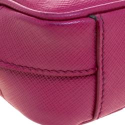 Pre Owned Prada Purple Saffiano Lux Leather Camera Crossbody Bag