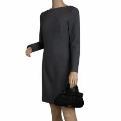 Pre Owned Prada Black Nylon Gaufre Bright Evening Bag