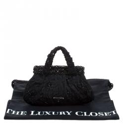 Pre Owned Prada Black Nylon Gaufre Bright Evening Bag
