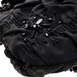 Pre Owned Prada Black Nylon Gaufre Bright Evening Bag