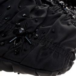 Pre Owned Prada Black Nylon Gaufre Bright Evening Bag