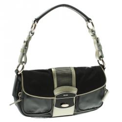 Pre Owned Prada Grey/Black Nylon Shoulder Bag
