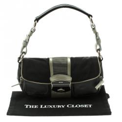 Pre Owned Prada Grey/Black Nylon Shoulder Bag