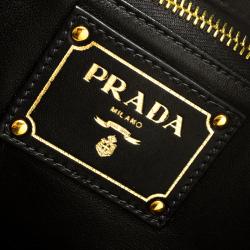 Pre Owned Prada Black Python Whips Pietre Clutch