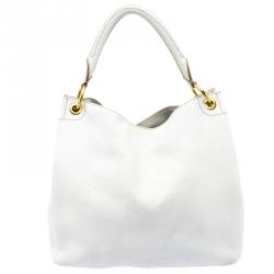 Pre Owned Prada White Vitello Daino Leather Hobo