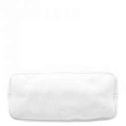 Pre Owned Prada White Vitello Daino Leather Hobo