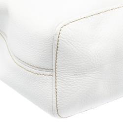 Pre Owned Prada White Vitello Daino Leather Hobo