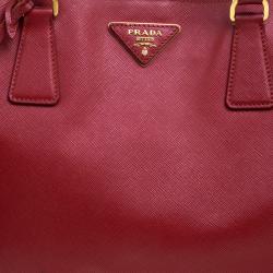 Pre Owned Prada Red Saffiano Lux Leather Large Gardener's Tote