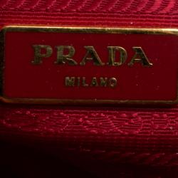 Pre Owned Prada Red Saffiano Lux Leather Large Gardener's Tote