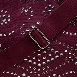 Pre Owned Prada Burgundy Canvas Studded and Crystal Gardener's Tote