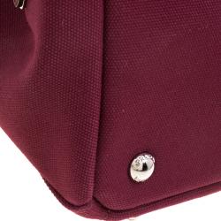 Pre Owned Prada Burgundy Canvas Studded and Crystal Gardener's Tote